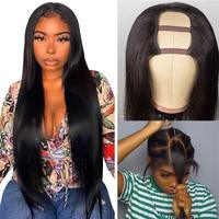 Perruque u-part Wig brésilienne naturelle lisse en vrai cheveux, produit bon marché, vente directe d'usine