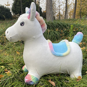 <span class=keywords><strong>DR</strong></span> Unicorn Bouncy atlar şişme peluş atlamalı oyuncak zıplayan hayvan hazne yürümeye başlayan bebek için - Product Image 4