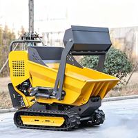 Mini-dumper chenillé 500 kg, transporteur 4x4, camion benne à essence, moteur Briggs&Stratton, pompe hydraulique Eaton, haute efficacité, garantie 2 ans