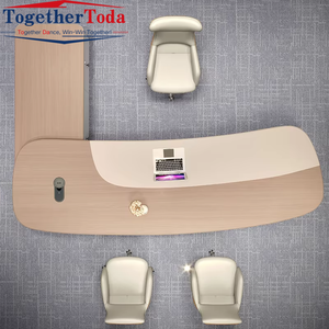 Escritorio Ejecutivo Moderno de Lujo en Forma de L con Cajones, Construcción de Madera y Metal, Resistente para Uso en el Hogar/Oficina - Product Image 5