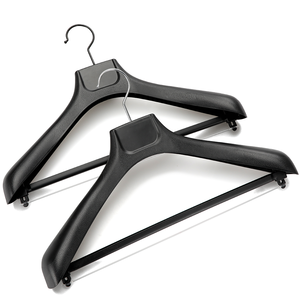 <span class=keywords><strong>LINDON</strong></span> vente en gros sans bosse large épaule noir cintre en plastique avec barre de pantalon antidérapante - Product Image 4