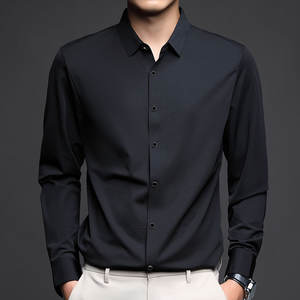 Camisas <span class=keywords><strong>de</strong></span> vestir <span class=keywords><strong>de</strong></span> negocios <span class=keywords><strong>de</strong></span> popelina para hombre OEM/ODM, camisas formales para jóvenes <span class=keywords><strong>de</strong></span> trabajo diario con cuello vuelto y botones altos <span class=keywords><strong>de</strong></span> algodón 100% - Product Image 5