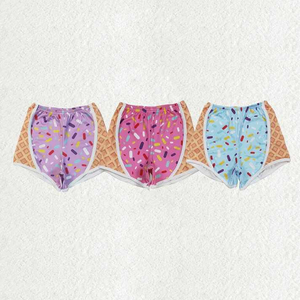Shorts para Bebé Niña en 3 Colores, Diseño de Goteo de Helado, Shorts de Yoga para Niños, Shorts de Verano - Product Image 1