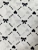 Tissu en coton brodé ajouré à motifs cœurs noirs et blancs, semi-transparent, pour robes, broderie personnalisée, fournisseur en gros