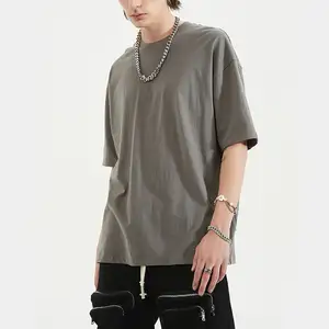 230gsm Classic Drop Shoulder Solid Cotton Hign Street In Stock Short Sleeves T-shirts Wholesale Men's T-shirt