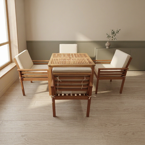 Chaise de jardin contemporaine en rotin pour l'extérieur, pliable, éco-responsable, avec structure en bois massif, idéale pour restaurant, hôtel, cuisine, cour, villa - Product Image 1
