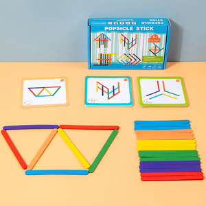 Puzzle in Legno con <span class=keywords><strong>Bastoncini</strong></span> per Abbinamento Forme, Gioco per Bambini per Allenamento della Logica Spaziale, <span class=keywords><strong>Bastoncini</strong></span> Arcobaleno in Legno per Bambini - Product Image 6