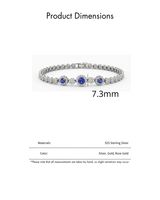 925 Sterling Silber Mehrfarbiges Blumenförmiges Tansanit & Zirkon Funkelndes Armband - Luxuriöses Geschenk-Schmuckstück
