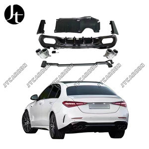 Diffuseur arrière pour <span class=keywords><strong>Mercedes</strong></span> Benz W206 classe C C200L C240 <span class=keywords><strong>C250</strong></span> c280 changement C63 AMG diffuseur de tuyau d'échappement de lèvre arrière - Product Image 1