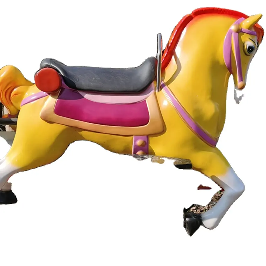Pretpark Kinderen Rijden Op Elektrisch Realistisch Paard