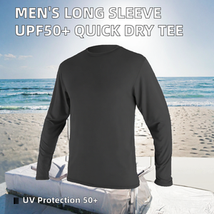 T-shirt de protection UV à manches longues pour homme avec logo personnalisé, en polyester et élasthanne, séchage rapide - Product Image 2