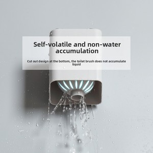 Cepillo de limpieza de mango largo para baño, montado en la pared, sin perforaciones, sin ángulos muertos, de silicona y TPR, para limpieza de inodoros - Product Image 3