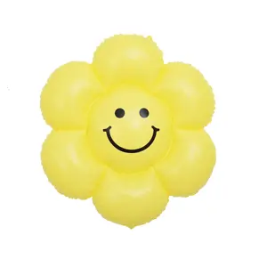 Hot Sale Daisy Balloons Party Birthday Decoration Children's Toy Balloon Smile Yellow Flower Shape Photo Props Helium Balloons