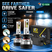 Ampoule de phare LED G12W H4 H19 de haute qualité, 130W, 30000 Lumens, 6000K, anti-éblouissement, lumière stable, approvisionnement en gros sur mesure pour usine
