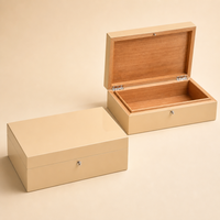 Boîte de rangement pour cigares en bois de pin personnalisée avec couvercle à charnière et fermoir métallique pour l'organisation du bureau, de la maison, de la salle d'étude et l'emballage de marque