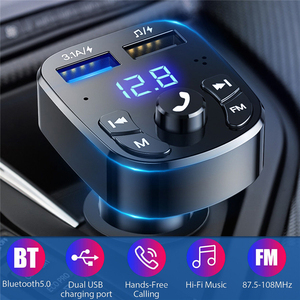 Carro Mãos-livres <span class=keywords><strong>Bluetooth</strong></span> 5.0 Transmissor FM Carro <span class=keywords><strong>Bluetooth</strong></span> Kit MP3 Modulador <span class=keywords><strong>Player</strong></span> Handsfree Receptor De Áudio 2 USB Carregador Rápido - Product Image 2