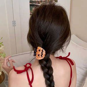 Halloween chat noir citrouille cheveux griffe foncé gothique acrylique cheveux griffes avec fantôme château conception nouveauté cheveux accessoires pour femmes - Product Image 5