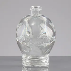 OEM 100ml 500ml 750ml Engraved Skull Spirits Vodka Whisky Liquor Tequila Glass Bottle