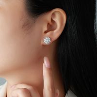 Boucles d'oreilles en moissanite 6A+ VVS1 couleur D, argent sterling 925, design flocon de neige, cadeau de mariage pour femme
