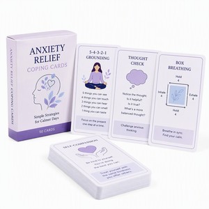Tarjetas para Aliviar la Ansiedad, Tarjetas de Estrategias de Autocuidado Personalizadas con Ejercicios de Respiración, Juego de Cincuenta Tarjetas, Fabricante OEM - Product Image 1