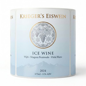 Etiquetas de Vino Helado Ecológicas y Reciclables Personalizadas de Primera Calidad, Papel Resistente al Agua con Estampado en Lámina y UV Localizado para Embalaje de Botellas de Regalo de Invierno - Product Image 1