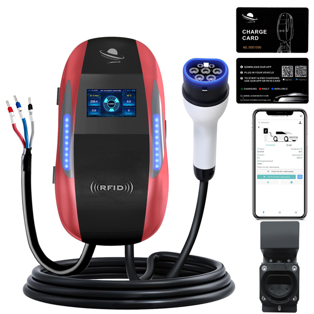 Smart Wallbox EV Charger 7 kW / 22 kW AC Home Charging Station OCPP 1.6 / 2.0 Support