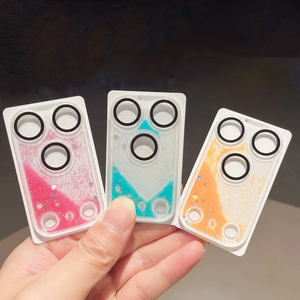 Protection d'objectif en verre trempé à paillettes liquides fluide effet sable mouvant de luxe pour iPhone 17 Pro, sans bulles pour iPhone 17 Pro Max - Product Image 2