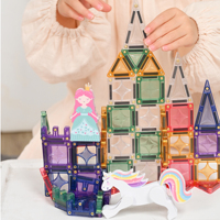MNTL Wholesale Mini Magnetic Tiles Block Set Portable Construction Building Blocks Educational Mini Magnetic Tiles Travel Toys