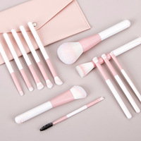Ensemble de 12 pinceaux de maquillage de haute qualité, faits à la main, avec strass roses, à prix bas, ensemble de pinceaux de maquillage rose privé