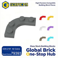 Gobricks GDS-2191 Pièces de construction en plastique ABS 68568 Plaque d'angle arrondie 3x3 avec découpe ronde 2x2 MOC Pièces de rechange DIY