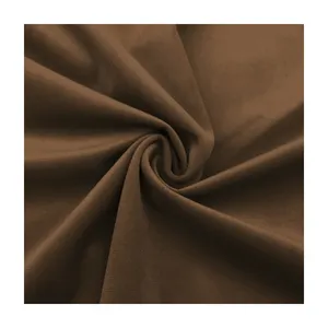 tecido de veludo marrom Suppliers-Wholesale Hot-selling Plain Dyed Brown Stock Holland Velvet fabric For Cushion Cover