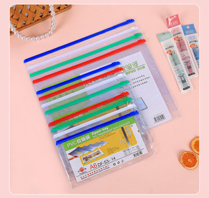 Buste con cerniera in plastica convenienti all'ingrosso A4/A5/A6 astuccio portapenne con cerniera trasparente - Product Image 2