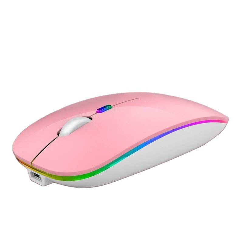 2021 Factory Direct Supply Mute Rgb 7 Kleuren Pc Muis Draadloze Optische Ultradunne Oplaadbare Stille Draadloze Gaming Muis
