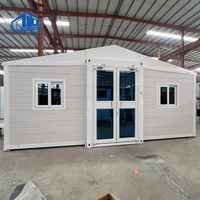 Maison conteneur préfabriquée extensible de 40 pieds à 2 chambres, design moderne, marque ShanHai, garantie 1 an, modèle carré