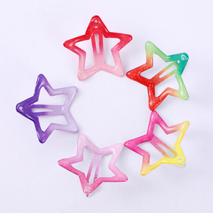 Pince à cheveux étoile à cinq branches 10 cm en résine plastique, pince BB pour femme, accessoire décontracté pour la tête - Product Image 4