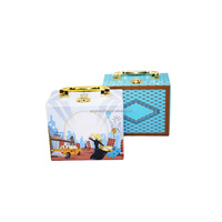 Boîte cadeau de luxe haut de gamme blanche à fentes, finition dorée, cadre photo portable en forme de valise pour les fêtes et mariages