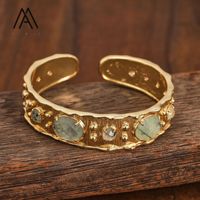 Bracelet en quartz naturel plaqué or avec griffe en laiton fait à la main pour la fête