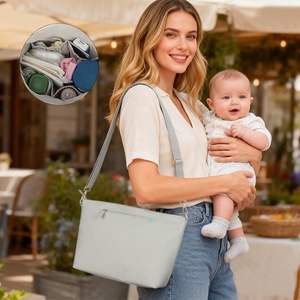 Bolsa <span class=keywords><strong>de</strong></span> <span class=keywords><strong>Pañales</strong></span> para Bebé, Moderna, <span class=keywords><strong>de</strong></span> Cuero PU, con Cierre <span class=keywords><strong>de</strong></span> Cremallera, Portátil, para Colgar en el Cochecito, Práctica para Llevar - Product Image 5