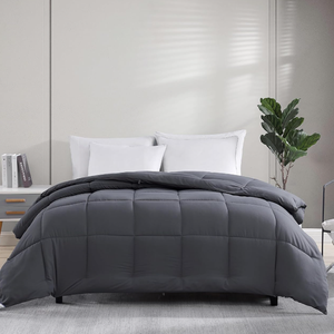 Tất cả các mùa giải Polyester xuống thay thế bông Vua Kích thước <span class=keywords><strong>Comforter</strong></span> khách sạn không gây dị ứng giường, màu xám đậm - Product Image 5