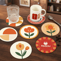 Sous-verres en papier personnalisés avec logo pour les cafés, tapis absorbants pour boissons avec impression haute définition