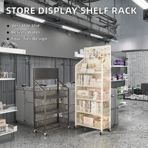 ชั้นวางสินค้าอเนกประสงค์แบบหลายชั้นสี่ระดับสำหรับซุปเปอร์มาร์เก็ต ร้านสะดวกซื้อ วางขายขนม เครื่องดื่ม อาหาร ของเล่น - Product Image 2
