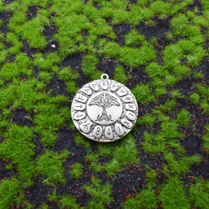 Pendentif Arbre de Vie Viking en Argent Antique avec Runes, Amulette Gravée Mythologie <span class=keywords><strong>Nordique</strong></span>, Bijou Charme, Cadeau pour Adultes - Product Image 5