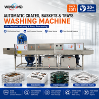 Machine de nettoyage continu pour paniers de tofu de poisson, machine de lavage de paniers à séchage à l'air et à température contrôlée automatiquement
