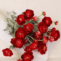Bunga Ranunculus Buatan Nordik Grosir, Bunga Ranunculus Kecil Berumbai dari Sutra untuk Dekorasi Pernikahan, Pesta, Ruang Tamu, dan Rumah