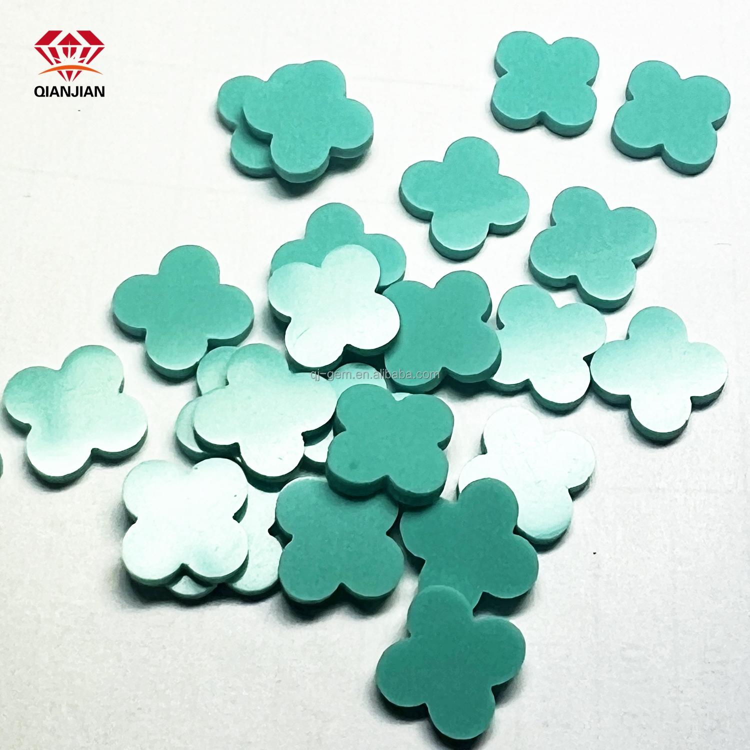 Wholesale four leaf clover gemstone pearl van malachite original lucky flower cleefs agate stone