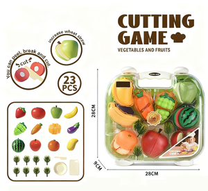 DWI vente chaude 23 pièces éducatifs légumes et fruits cuisine coupe <span class=keywords><strong>Fast</strong></span> <span class=keywords><strong>Food</strong></span> jeu ensembles semblant jouer jouets simulés cadeaux pour les enfants - Product Image 3