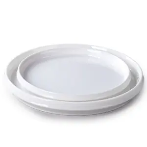 Melamine white circular dinner plate for restaurant with our logo plates sets dinner ware for home dishes plates