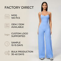 Combinaison de yoga brossée pour femme FH, dos croisé, pantalon large, une pièce, tenue de sport extensible, amincissante, décontractée, vêtements de sport, direct usine