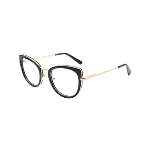 Оптовая продажа, овальные женские оптические очки с защитой от синего света, Модные металлические ацетатные очки по рецепту для близорукости - Product Image 4