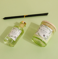 Ensemble diffuseur à bâtonnets et bougies parfumées aux baies et roses, étiquette fleur de cerisier, kit de parfum d'ambiance, logo personnalisé, parfum sur mesure